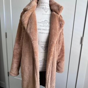 Women's Tan Faux Fur teddy Coat